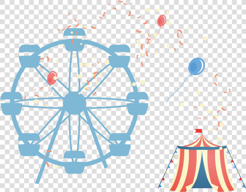 Amusement Park Euclidean Vector Roller Coaster Ferris   Ferris Wheel  HD Png DownloadTransparent PNG