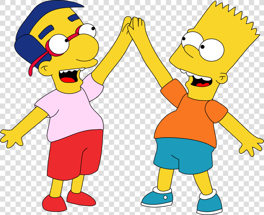 Simpsons Bart And Milhouse  HD Png DownloadTransparent PNG