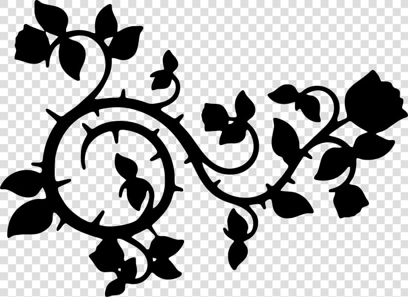 Roses And Vines Silhouette Clip Arts   Rose Silhouette Png  Transparent PngTransparent PNG