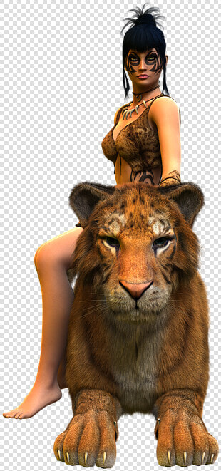 Woman  Tiger  Amazone  Heroine  Beauty  Courageous   Gambar Wanita Harimau  HD Png DownloadTransparent PNG