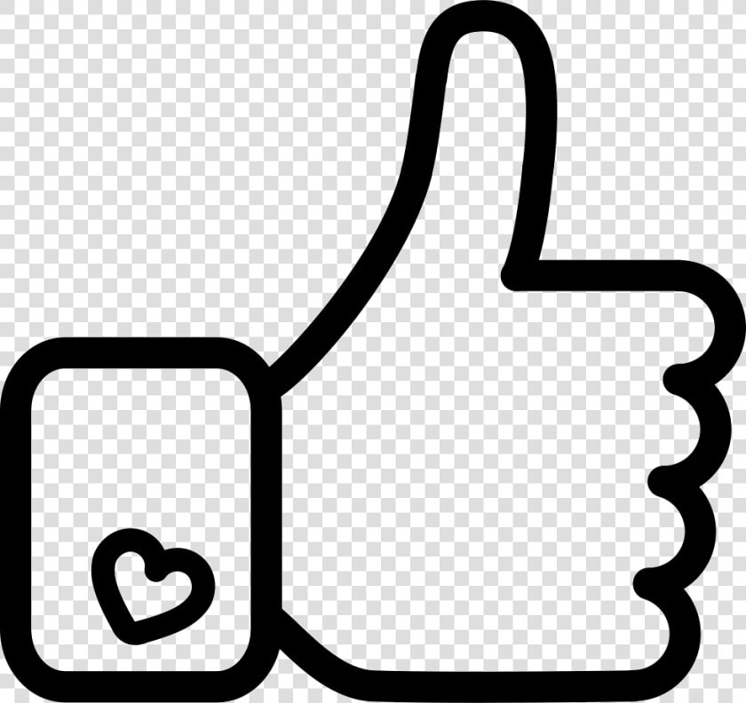 Facebook Like Hand Symbol Outline   Like Sign Black And White  HD Png DownloadTransparent PNG