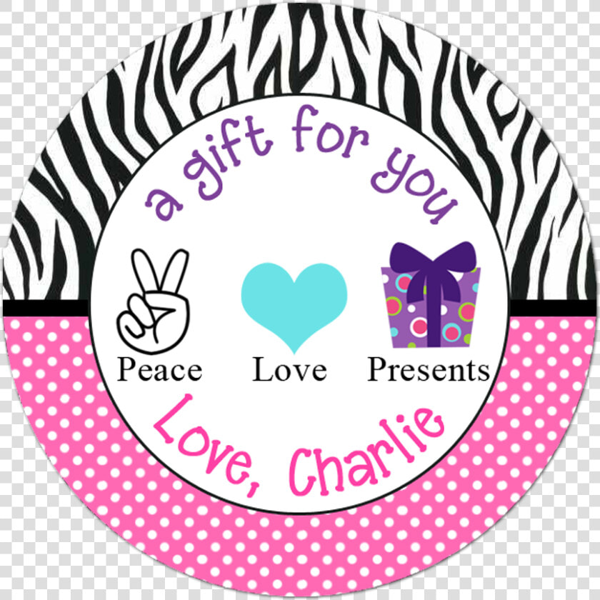 Peace Love Presents Wide Polka Dot Zebra Print Border   Elefantes Grises Con Amarillo  HD Png DownloadTransparent PNG