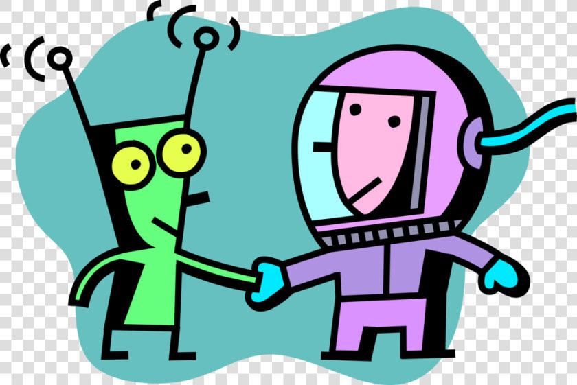 Vector Illustration Of Astronaut Shakes Hands With  HD Png DownloadTransparent PNG