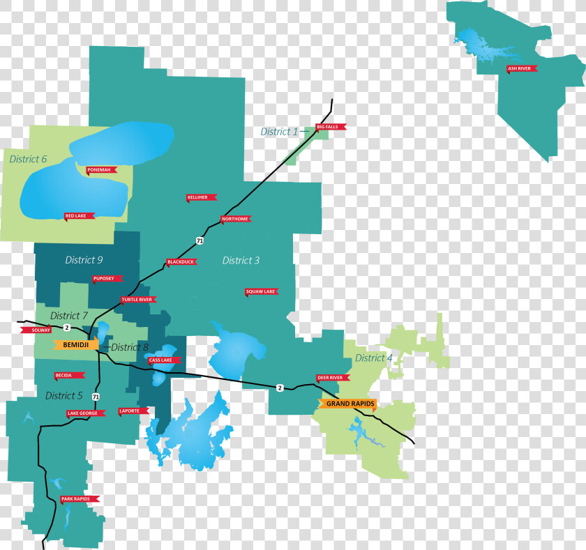 Paul Bunyan Communications District Map   Map  HD Png DownloadTransparent PNG