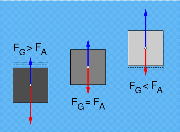 Floating And Sinking   Diagram Of Floating And Sinking  HD Png DownloadTransparent PNG