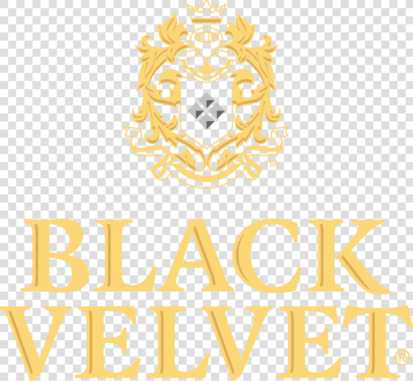 High Res Png Black Velvet Color Stacked Logo With Crest   Black Velvet Whiskey Logo  Transparent PngTransparent PNG