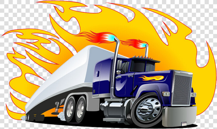 Trailer Peterbilt Clip Art Train Transprent Semitrailer   Semi Truck Vector Cartoon  HD Png DownloadTransparent PNG