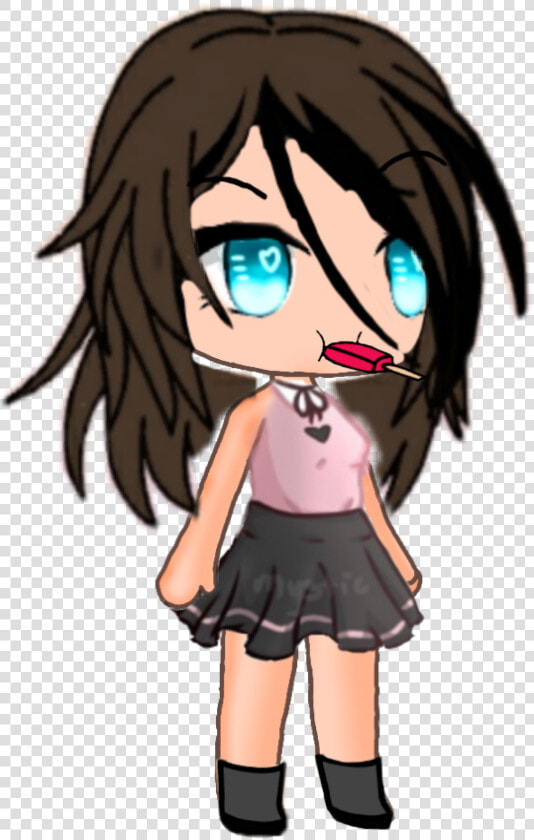  gachalife  gacha  life  girl  female  cute  icecream   Gacha Life Girl With Brown Hair  HD Png DownloadTransparent PNG