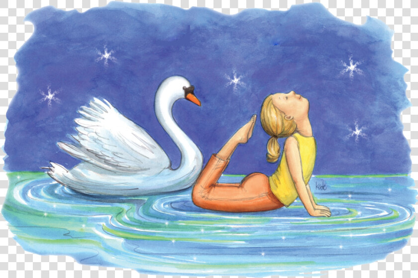 Swan Pose Kids Yoga   Transparent Cartoons   Swan Pose Kids Yoga  HD Png DownloadTransparent PNG