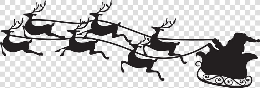 Art Santa Claus Clip Art   Santa Sleigh Silhouette Png  Transparent PngTransparent PNG