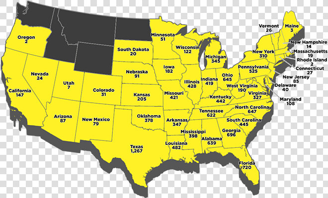 Map Of All Dollar General Stores  HD Png DownloadTransparent PNG