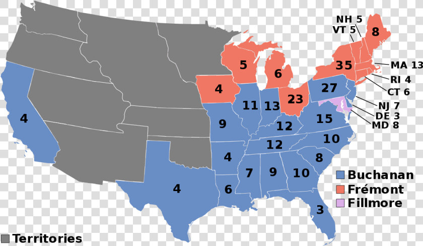 Election Of 1860 Map  HD Png DownloadTransparent PNG