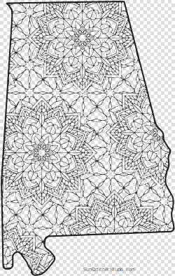 Free Printable Alabama Coloring Page With Pattern To   Line Art  HD Png DownloadTransparent PNG