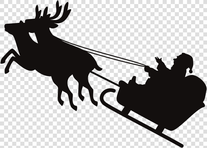 Foot Clipart Reindeer   サンタ と トナカイ シルエット  HD Png DownloadTransparent PNG