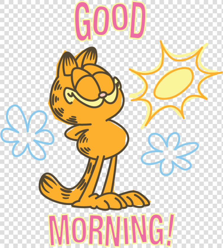 Garfield Line Messaging Sticker   Good Morning Image Cartoon  HD Png DownloadTransparent PNG