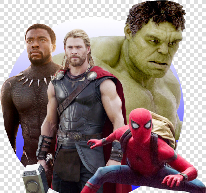 Photo Illustration Of Black Panther Thor The Hulk And   3 Characters That Stan Lee Made  HD Png DownloadTransparent PNG