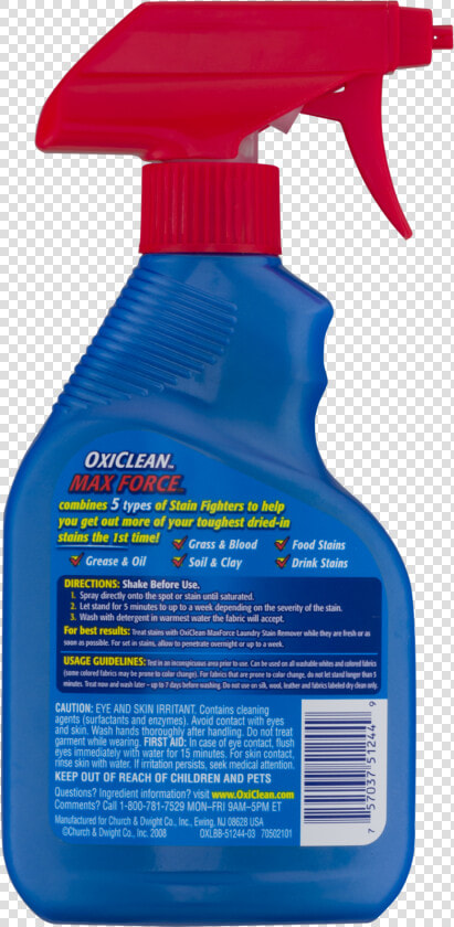 Oxi Clean Max Force Laundry Spray Stain Remover Spot   Plastic Bottle  HD Png DownloadTransparent PNG