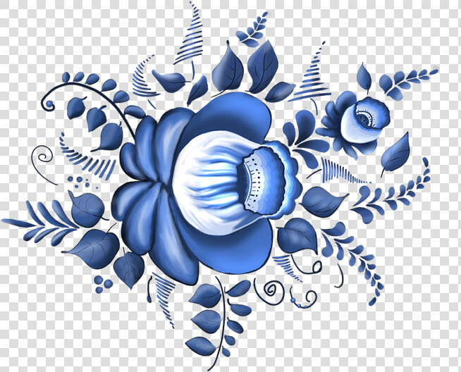 Scrap De Flores Azules   Художественная Роспись Png  Transparent PngTransparent PNG