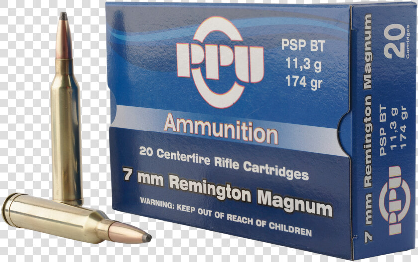 Ppu Prvi Partizan 7mm Remington Magnum   Bullet  HD Png DownloadTransparent PNG