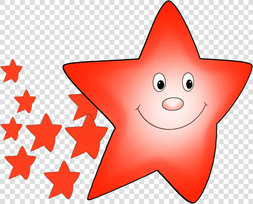 Comet Clipart Orange Star With Smaller Stars   Clipart Red Star Cartoon  HD Png DownloadTransparent PNG