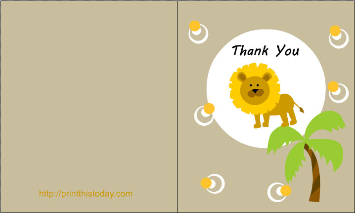 Free Printable Jungle Themed Baby Shower Thank You   Invitation  HD Png DownloadTransparent PNG