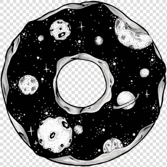  donuts  galaxy  planet  blackandwhite  tumblr   Donut Planet Black And White  HD Png DownloadTransparent PNG