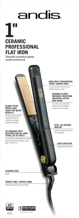 Andis 1 Ceramic Professional Flat Iron  HD Png DownloadTransparent PNG