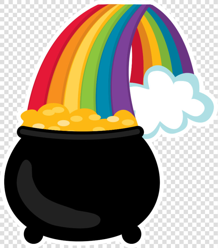 Pot Of Gold   St Patricks Day Clipart  Face Paintings    Rainbow With A Pot Of Gold Clipart  HD Png DownloadTransparent PNG