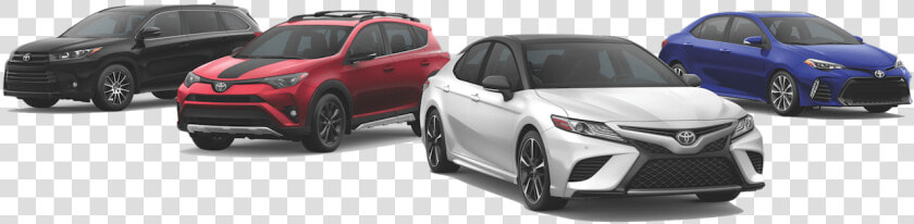 2 Toyota Suvs And 2 Toyota Cars   Toyota Fleet Of Cars  HD Png DownloadTransparent PNG