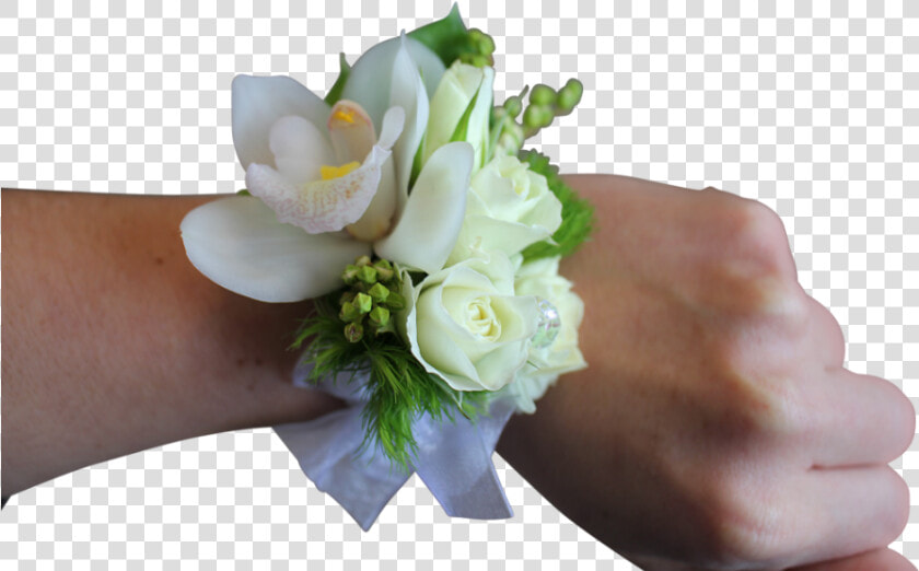 Wrist Flower Corsage White  HD Png DownloadTransparent PNG