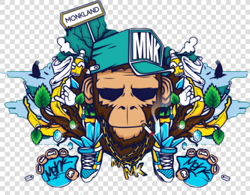  feetoedit  graffiti  monkey b    Monkey Kush  HD Png DownloadTransparent PNG