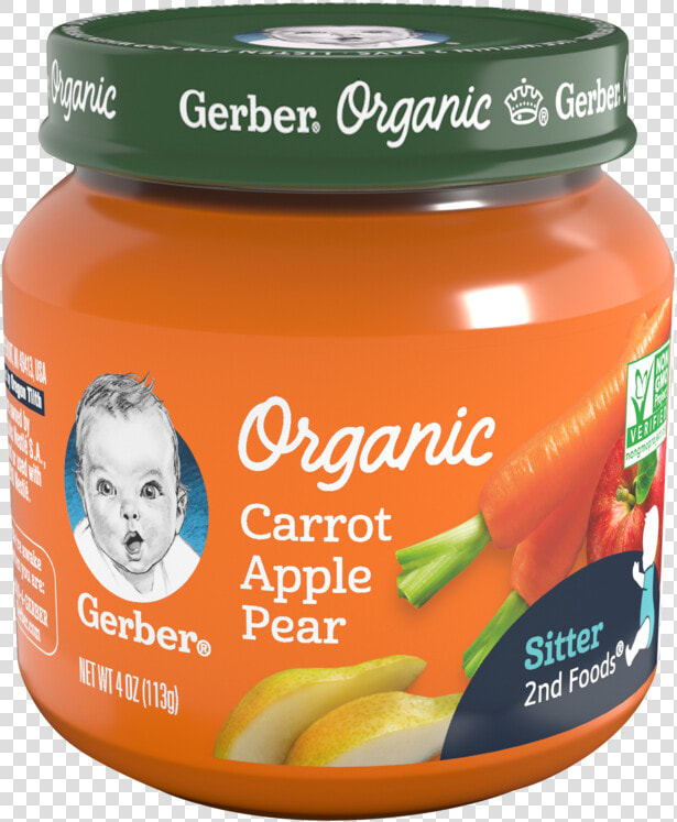 Gerber 2nd Foods Organic Carrot Apple Pear   Gerber Organic Baby Food  HD Png DownloadTransparent PNG