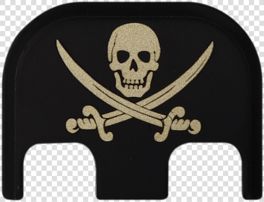 Calico Jack Brass Black Traditional Finish Back Plate   Jolly Roger  HD Png DownloadTransparent PNG