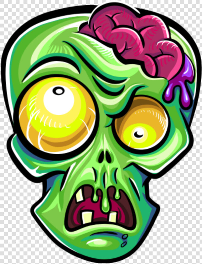  mq  head  zombie  brain  green   Cartoon Zombie Face Drawing  HD Png DownloadTransparent PNG