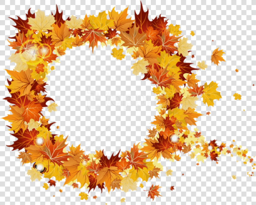 Free Png Best Stock Photos Transparent Fall Round Vector   Fall Leaves Wreath Transparent Background  Png DownloadTransparent PNG