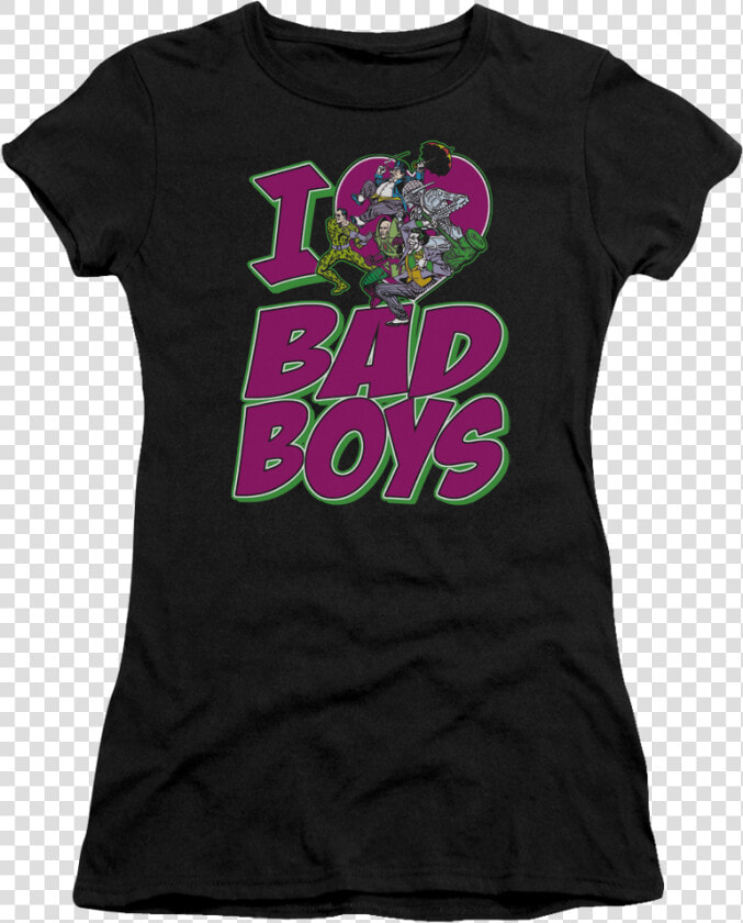 Junior I Love Bad Boys Dc Comics Shirt   T shirt  HD Png DownloadTransparent PNG