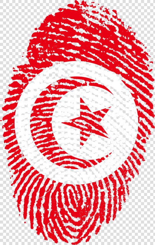 Tunisia Flag Fingerprint Country   Tunisia Flag Fingerprint  HD Png DownloadTransparent PNG