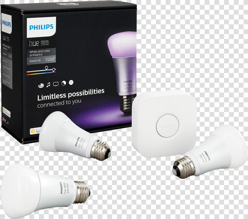 Philips Hue   Philips Hue 10w A60 E27 Starter Kit Png  Transparent PngTransparent PNG