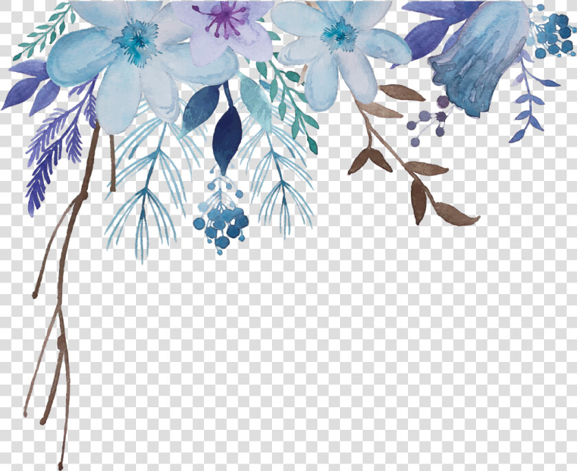  ftestickers  watercolor  flowers  border  vintage   Watercolor Flower Png Free  Transparent PngTransparent PNG