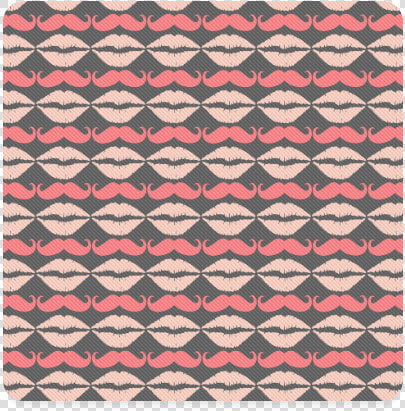 Pink Gray Hipster Mustache And Lips Square Coaster   Handkerchief  HD Png DownloadTransparent PNG