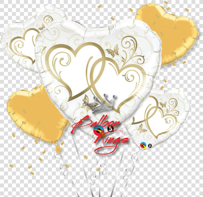 Entwined Gold Hearts Bouquet   Entwined Heart  HD Png DownloadTransparent PNG