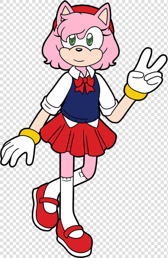 Amy Rose Redesign   Cartoon  HD Png DownloadTransparent PNG