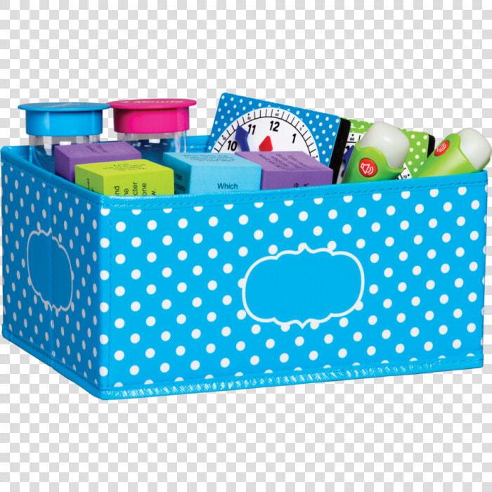 Aqua Polka Dots Small Storage Bin   Hand Made Bags Step By Step  HD Png DownloadTransparent PNG