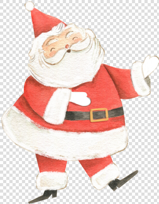 Hand Drawn Watercolor Santa   Santa Claus  HD Png DownloadTransparent PNG